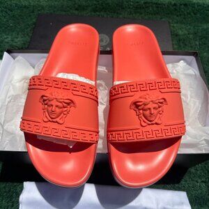 Versace Medusa Slides Size 42.5 Orange // Coral